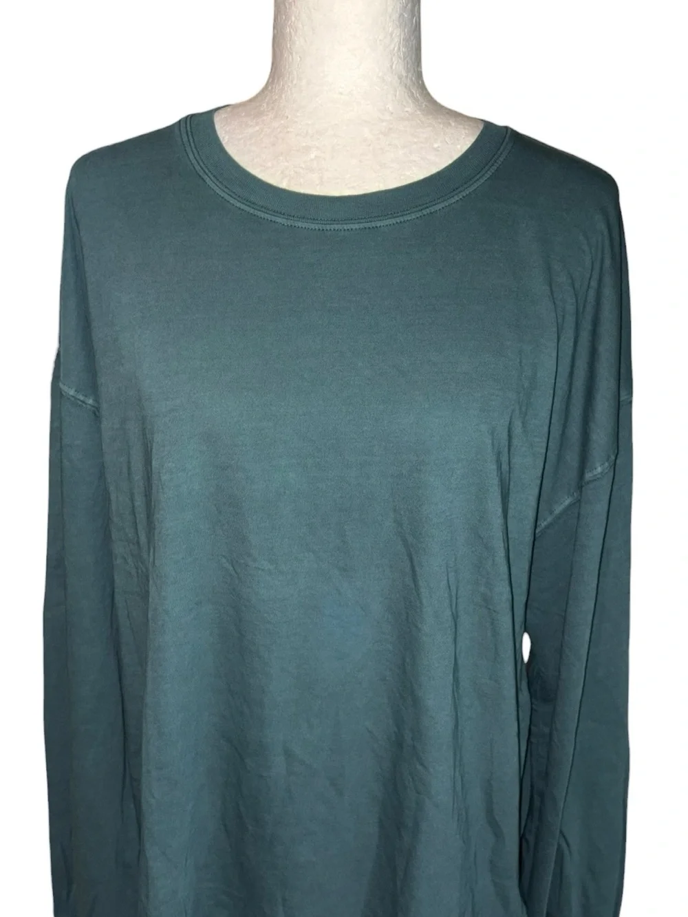 NEW Free People Perfect Oversized Green Long Sleeve Top - S